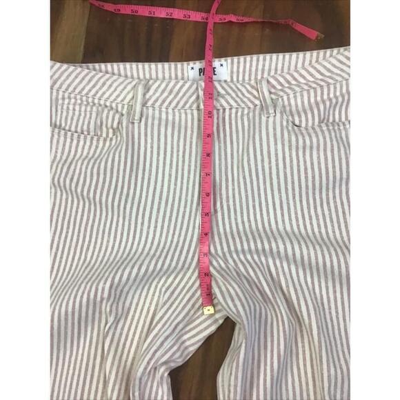 PAIGE Women’s Size 32 Cropped Nellie Jeans In Blossom Pink Stripe - Picture 8 of 14